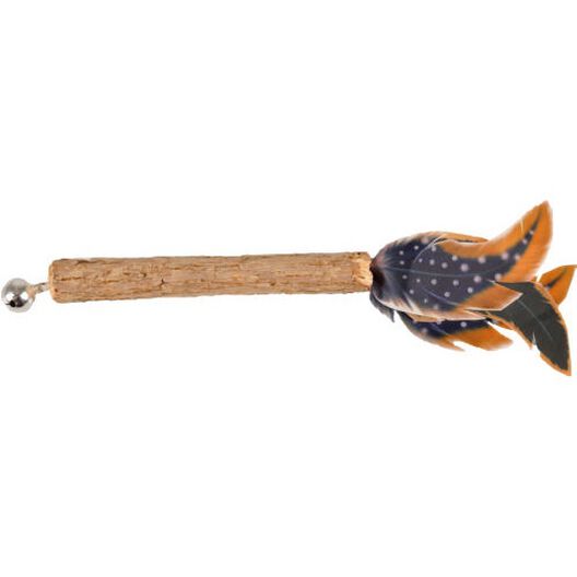 Flamingo stick con plumas y cascabel para gatos image number null