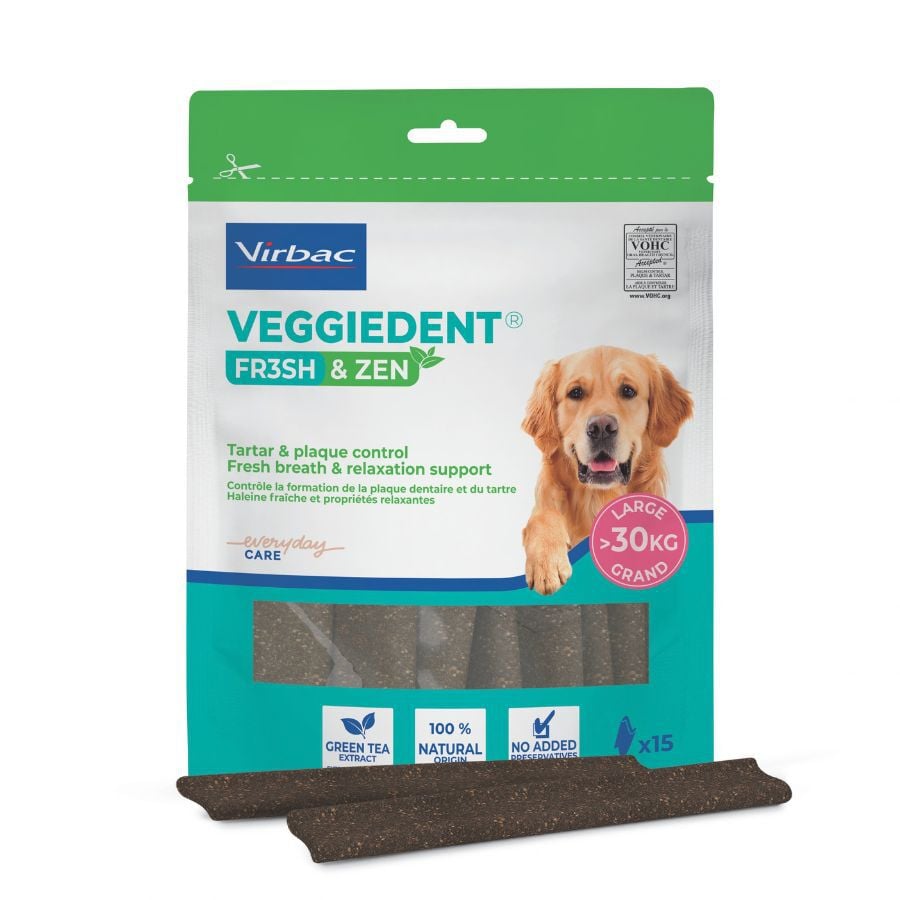 15 sticks Virbac L&aacute;minas Veggiedent Zen L para c&atilde;es, , large Imagem n&uacute;mero 1