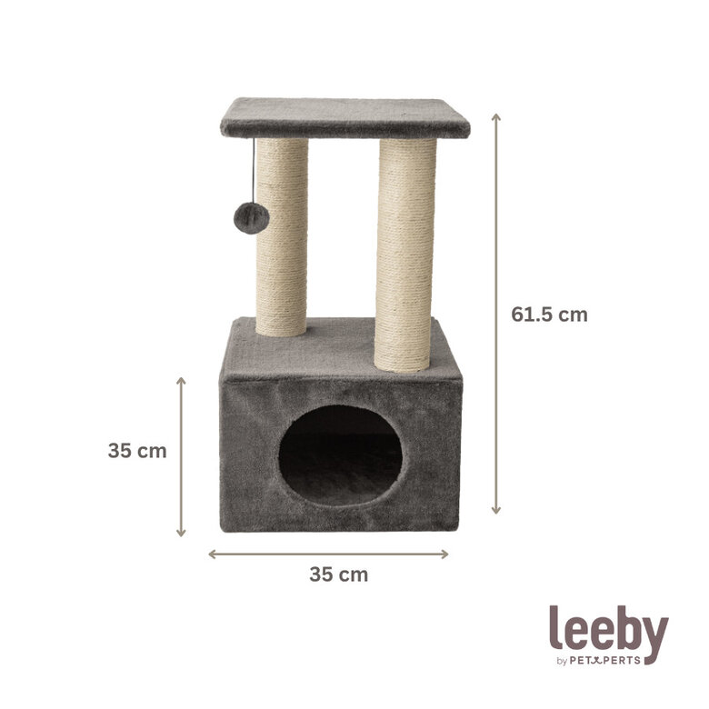 Leeby Colette Scratch arranhador com cama nido e brinquedo cinzento para gatos,  Imagem número 4 Leeby Colette Scratch arranhador com cama nido e brinquedo cinzento para gatos, , large Imagem número 4