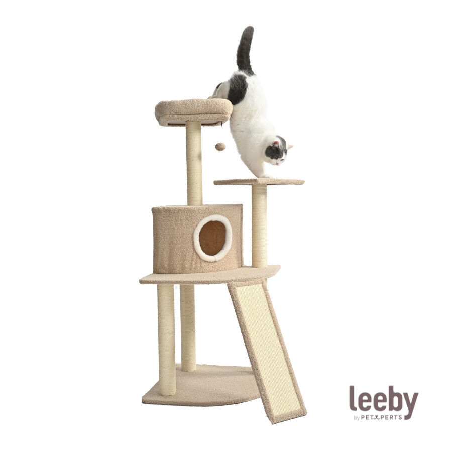 Leeby Boucle Collection &aacute;rvore arranhadora com cama nido e arranhador vertical para gatos, , large Imagem n&uacute;mero 2