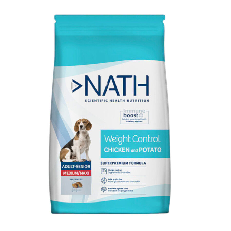 12 kg Nath Adult Medium Maxi Weight Control Frango ra&ccedil;&atilde;o para c&atilde;es , , large Imagem n&uacute;mero 1