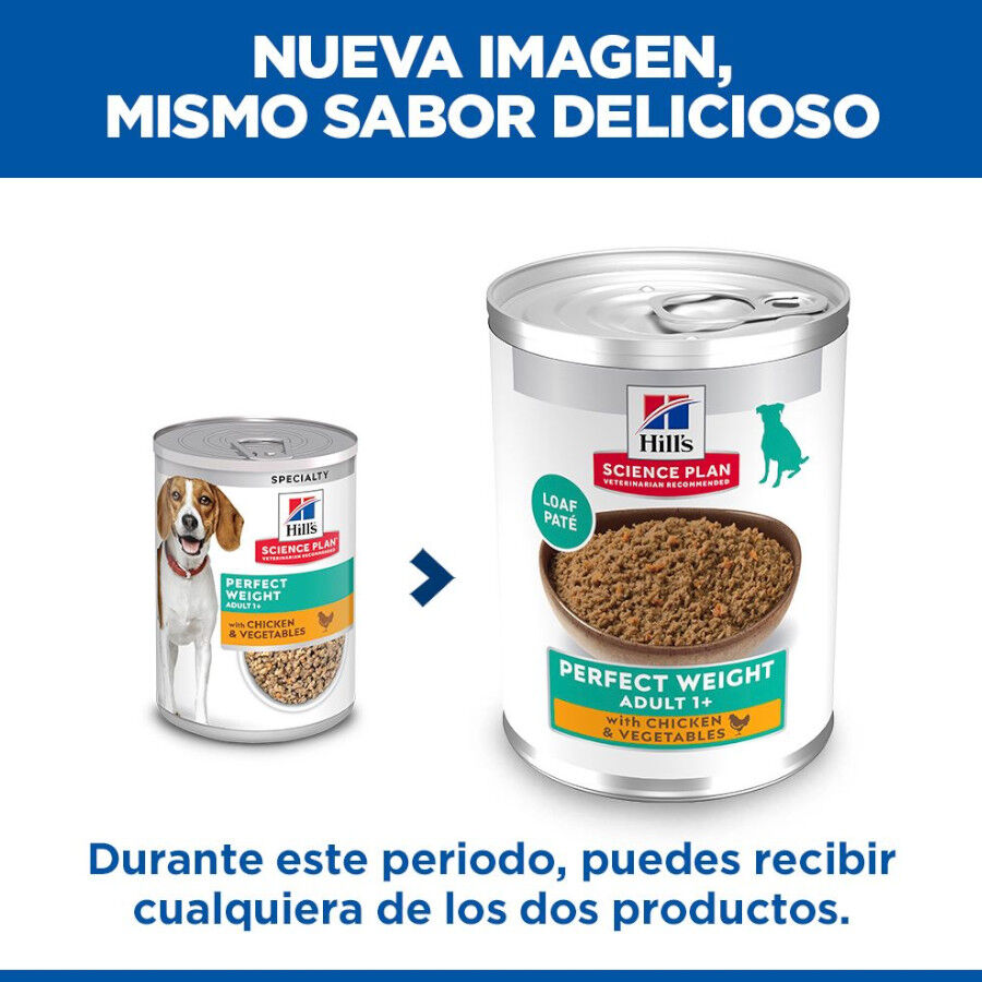 363 g Hill's Adult Perfect Weight Frango e legumes lata para c&atilde;es, , large Imagem n&uacute;mero 3
