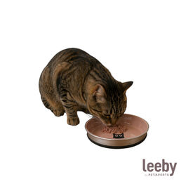 Leeby Comedouro Taupe Antiderrapante para gatos