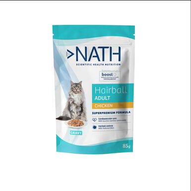 Nath Adult Hairball Frango Saqueta em Molho para gatos
