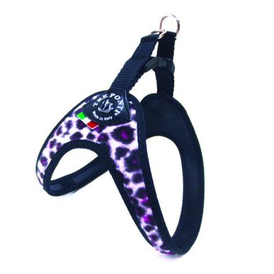 Camon Peitoral com estampado de leopardo rosa para cães de porte pequeno
