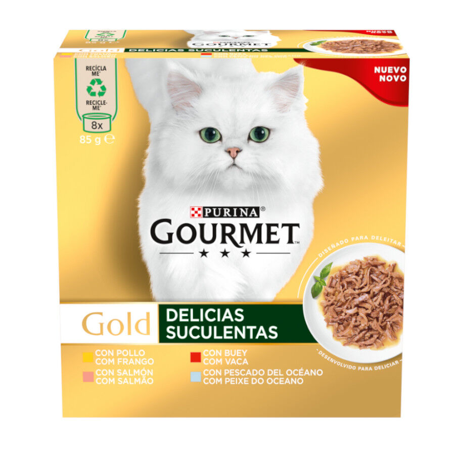 8 latas x 85 g Gourmet Gold Delicias Suculentas Multipack de Pat&eacute; Mistos para gatos, , large Imagem n&uacute;mero 2