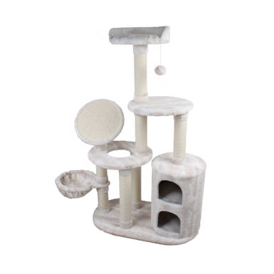 Nayeco Season Árvore Arranhador branco com três níveis para gatos