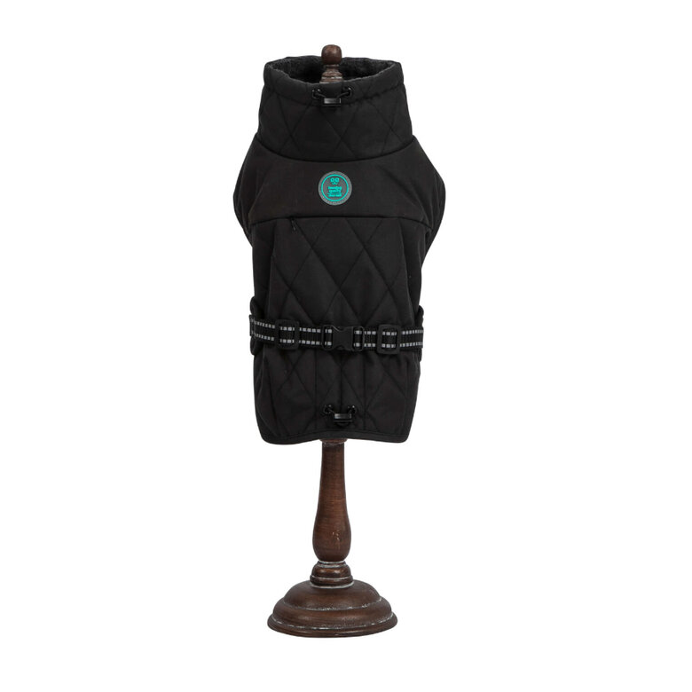 Casaco impermeável preto Freedog Oymyakon com arnês para cães,  Imagem número 1 Casaco impermeável preto Freedog Oymyakon com arnês para cães, , large Imagem número 1