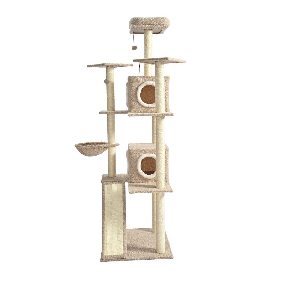 Leeby Boucle Collection &aacute;rvore arranhadora XL com camas e brinquedos para gatos, , large Imagem n&uacute;mero 1