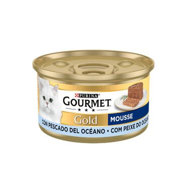 Purina Gourmet Gold Mousse de Peixes do Océano lata para gatos