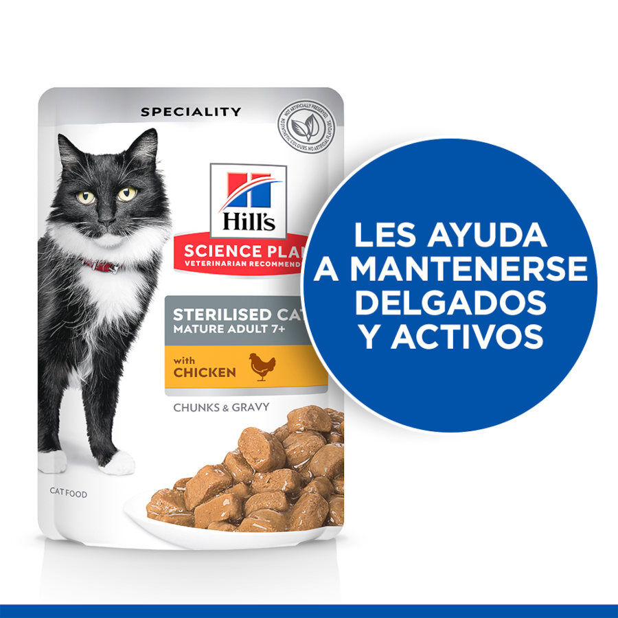 12 saquetas x 85 g Hill's Science Plan Sterilised Mature Frango saqueta de molho para gatos, , large Imagem n&uacute;mero 3