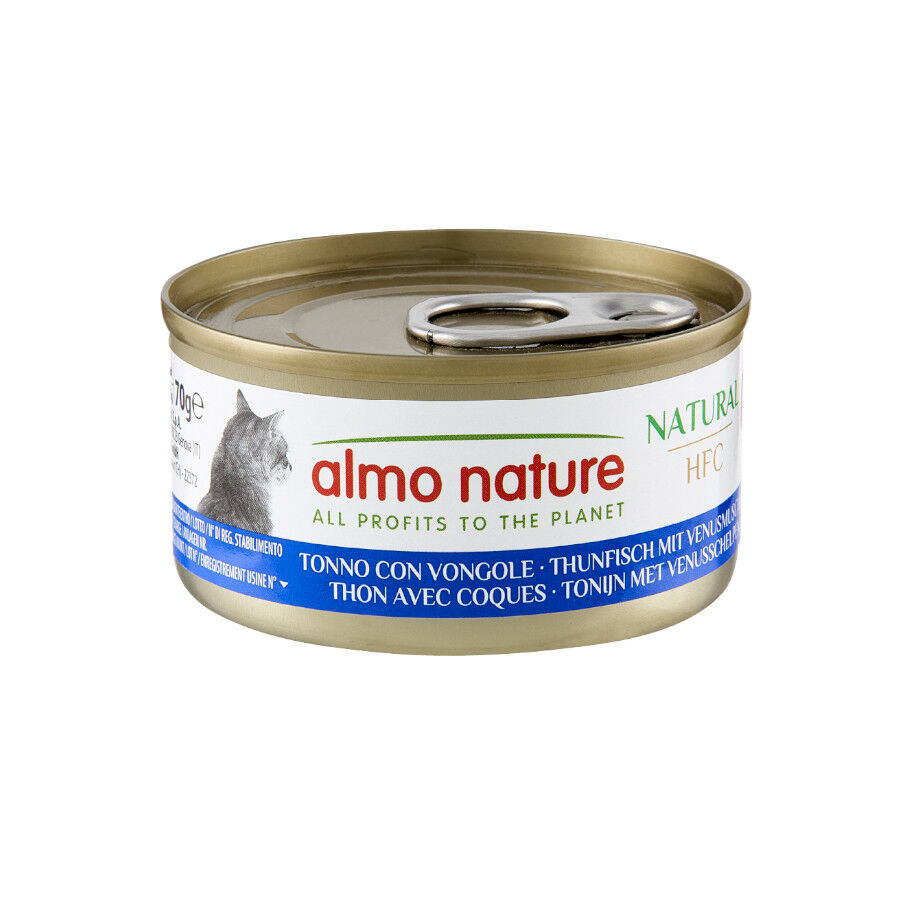 70 g Almo Nature HFC Natural Atum e Am&ecirc;ijoas lata para gatos, , large Imagem n&uacute;mero 1