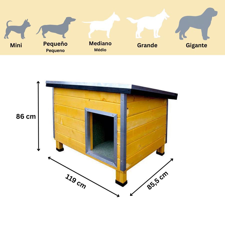 TK-Pet Nevada Casota de Madeira Amarela para c&atilde;es, , large Imagem n&uacute;mero 3