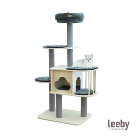 Leeby Cloud Collection torre arranhadora multiplataforma com cama nido para gatos