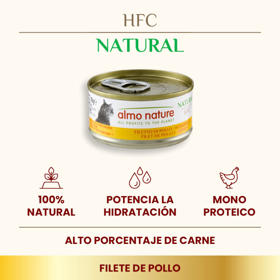 70 g Almo Nature HFC Natural Frango em lata para gatos , , large Imagem n&uacute;mero 2