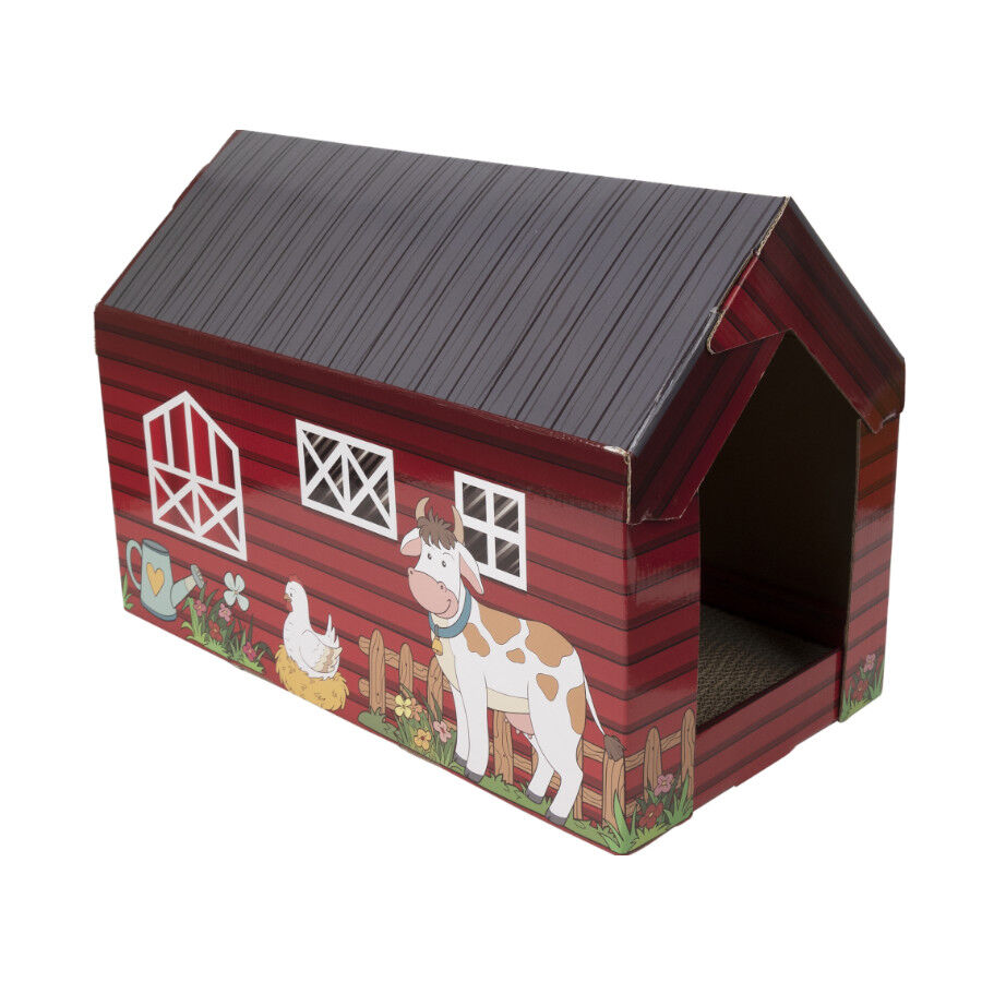 Leeby Hattie casota arranhadora de cart&atilde;o com padr&atilde;o de quinta para gatos, , large Imagem n&uacute;mero 1