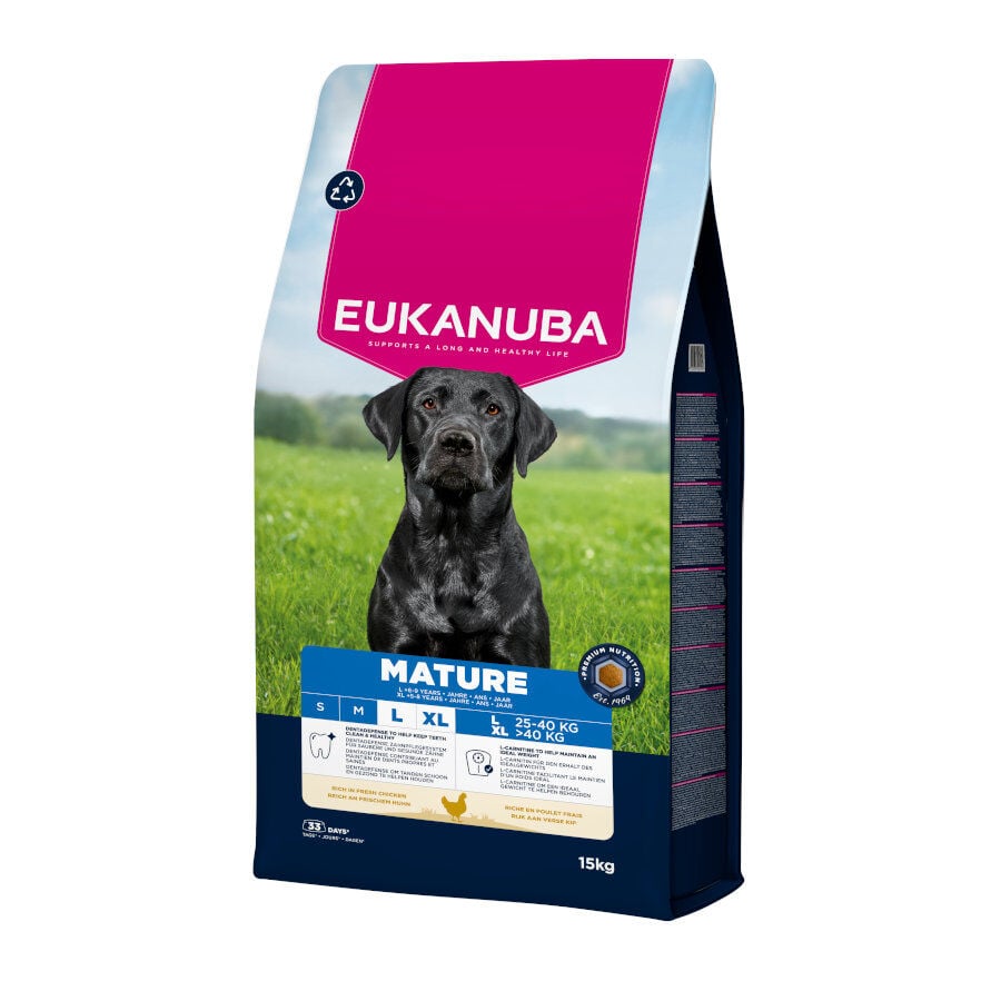 15 kg Eukanuba Mature Ra&ccedil;&atilde;o de frango para c&atilde;es de ra&ccedil;as grandes e gigantes, , large Imagem n&uacute;mero 1