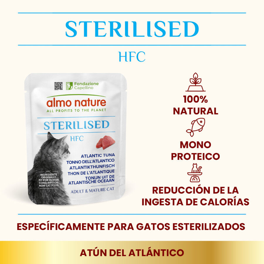 50 g Almo Nature HFC esterilizado Atl&acirc;ntico Atum Sach&ecirc;s para gatos, , large Imagem n&uacute;mero 2