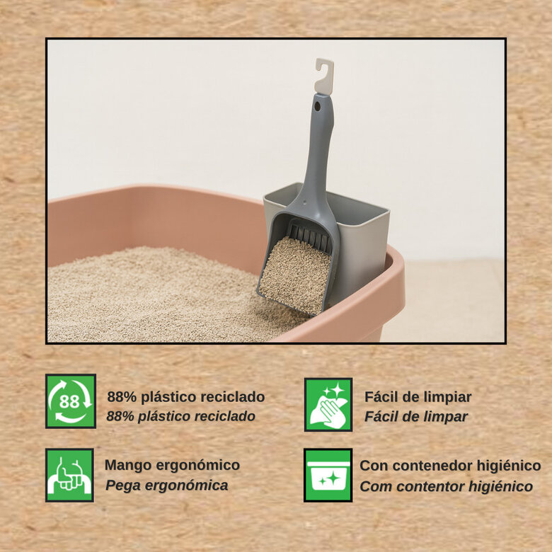 Nice Care Sanitary Scoop Pá para areia com recipiente para gatos,  Imagem número 3 Nice Care Sanitary Scoop Pá para areia com recipiente para gatos, , large Imagem número 3