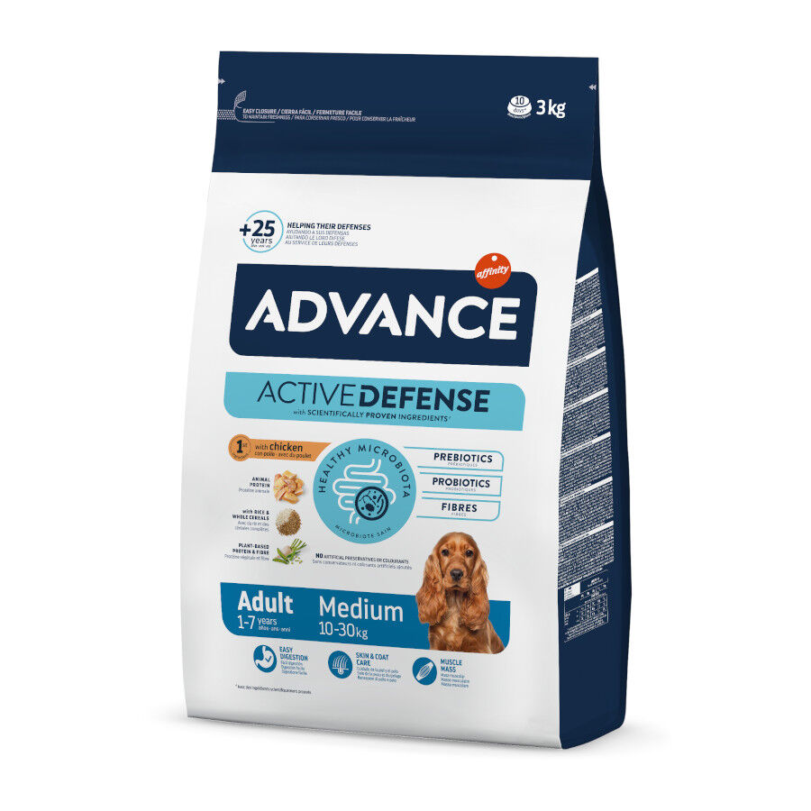 3 kg Advance Active Defense Medium Adult Frango e Arroz ra&ccedil;&atilde;o para c&atilde;es, , large Imagem n&uacute;mero 1