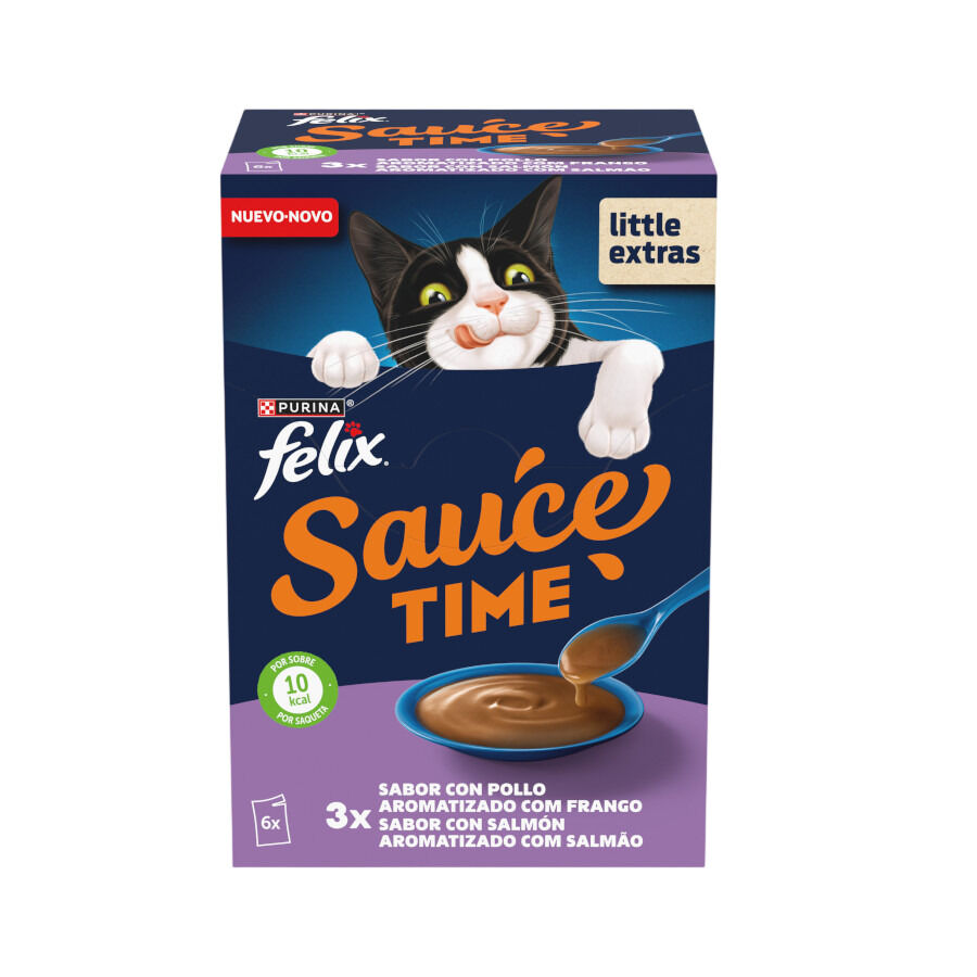 6 x 40 g Felix Cat Salsa de Pollo y Salm&oacute;n para gatos, , large Imagem n&uacute;mero 1