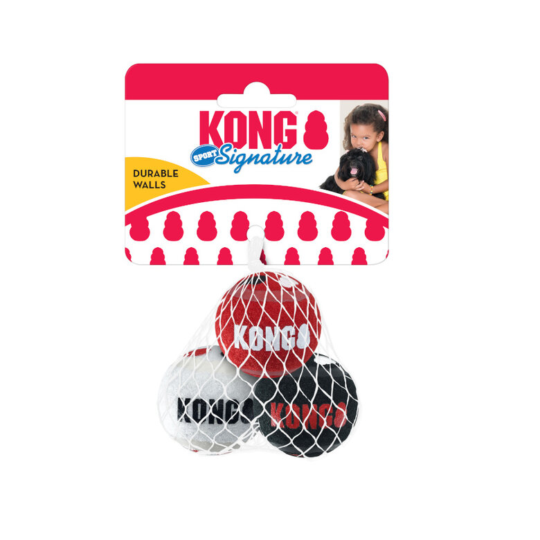 Kong Signature Sport 3-PK Bolas de ténis para cães,  Imagem número 1 Kong Signature Sport 3-PK Bolas de ténis para cães, , large Imagem número 1