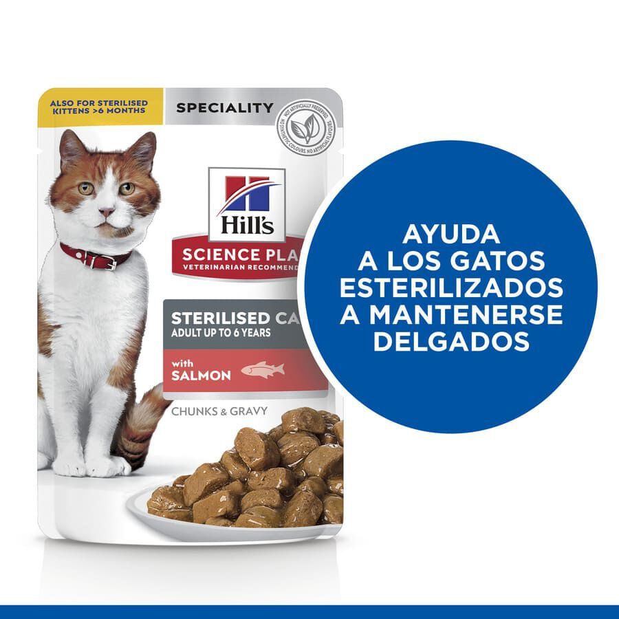 85 g Hill's Science Plan Sterilized Young Adult Salm&atilde;o saquetas para gatos, , large Imagem n&uacute;mero 4