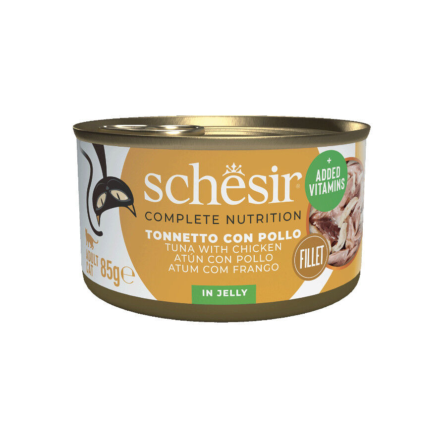 85 g Schesir Adult Atum com Frango lata para gatos, , large Imagem n&uacute;mero 1