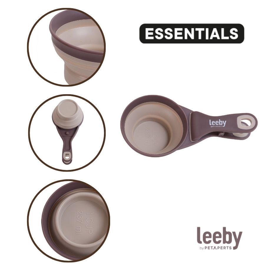 Leeby Colher Medidora Dobr&aacute;vel Castanha para c&atilde;es e gatos, , large Imagem n&uacute;mero 3