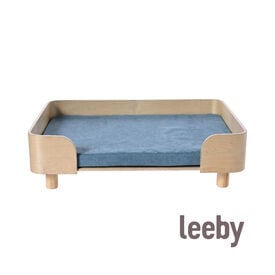 Leeby Sofá com almofada zul removível para cães