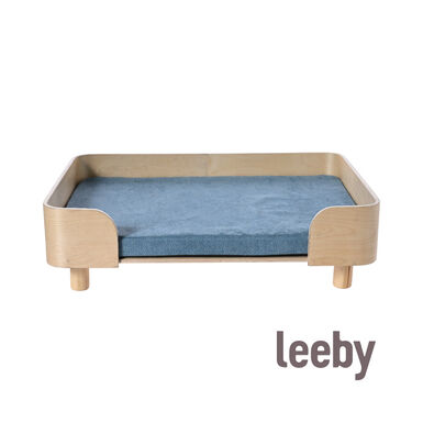 Leeby Sofá com almofada zul removível para cães