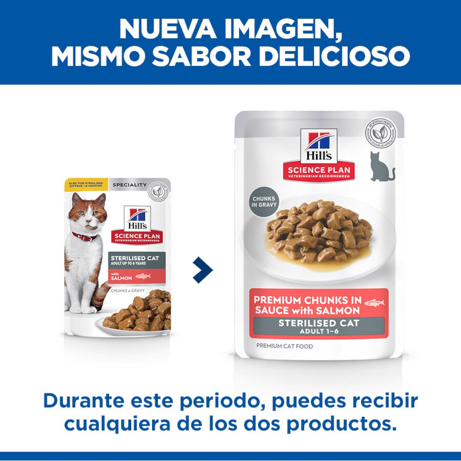 85 g Hill's Science Plan Sterilized Young Adult Salm&atilde;o saquetas para gatos, , large Imagem n&uacute;mero 2