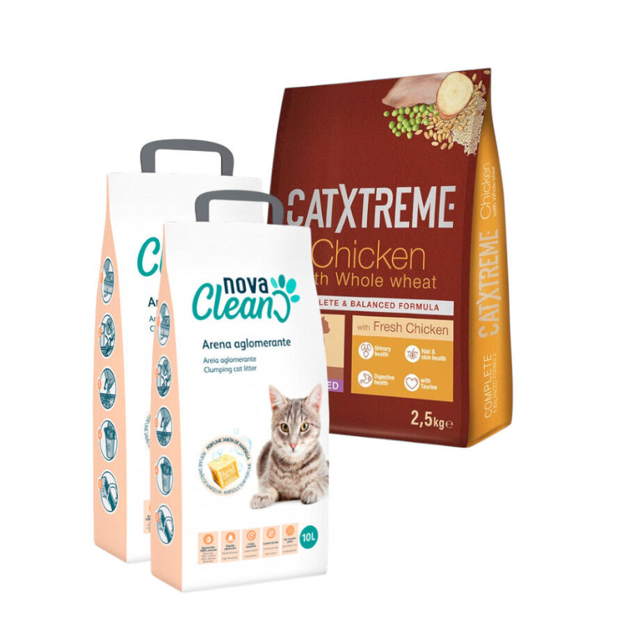 Nova Clean Litter Box Pack Cores sortidas + 10L Areia aglomerante para gatos Pack poupan&ccedil;a!, , large Imagem n&uacute;mero 1