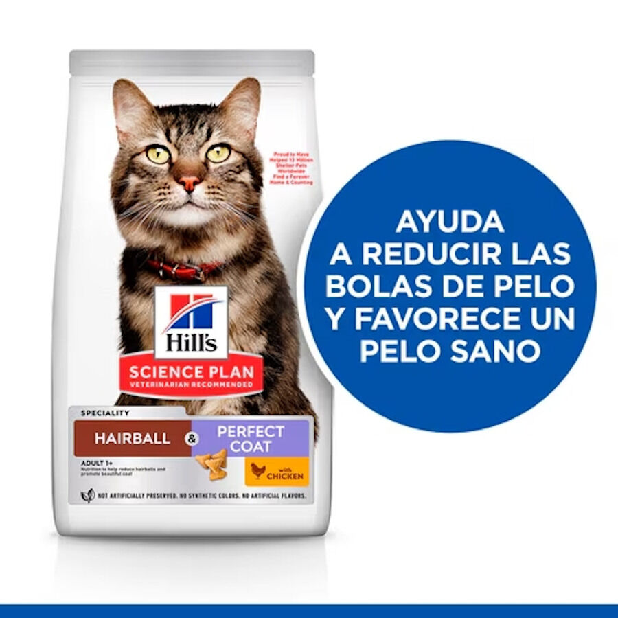 7 kg Hill's Science Plan Adult Hairball & Perfect Coat Ra&ccedil;&atilde;o de frango para gatos, , large Imagem n&uacute;mero 4