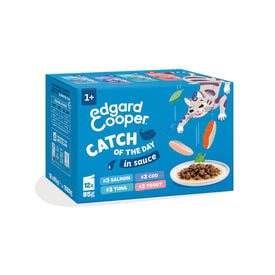 Edgard & Cooper Catch of the day em molho em saquetas para gatos
