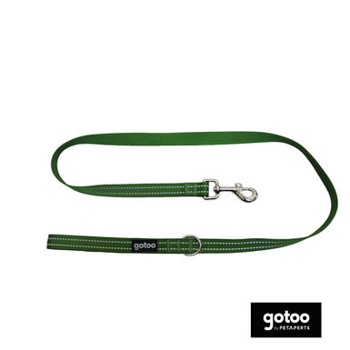 Gotoo Trela de nylon refletora verde para cães