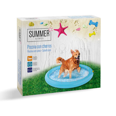 Summer Vibes Doggy Splash Piscina com Jatos para Cães