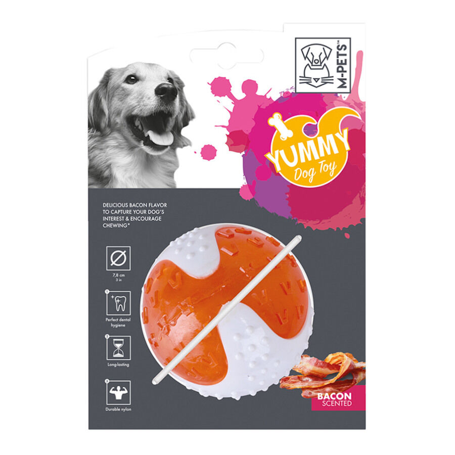 M-Pets Yummy Brinquedo Bola com Sabor a Bacon para c&atilde;es, , large Imagem n&uacute;mero 1