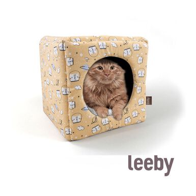 Leeby Cama com Estampado de Banda Desenhada para gatos