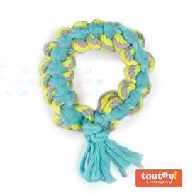 Tootoy! Chew Multi Ring Azul Mordedor em forma de corda para cachorros