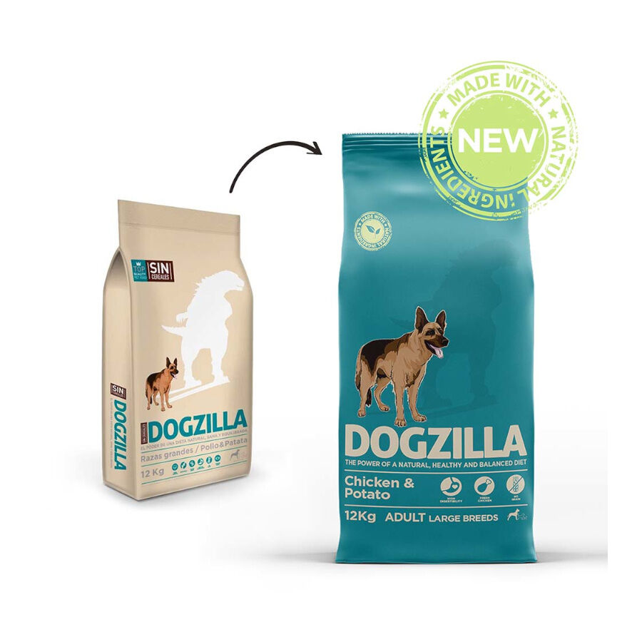 12 kg Dogzilla Grain Free Ra&ccedil;as Grandes Adult Frango, , large Imagem n&uacute;mero 2