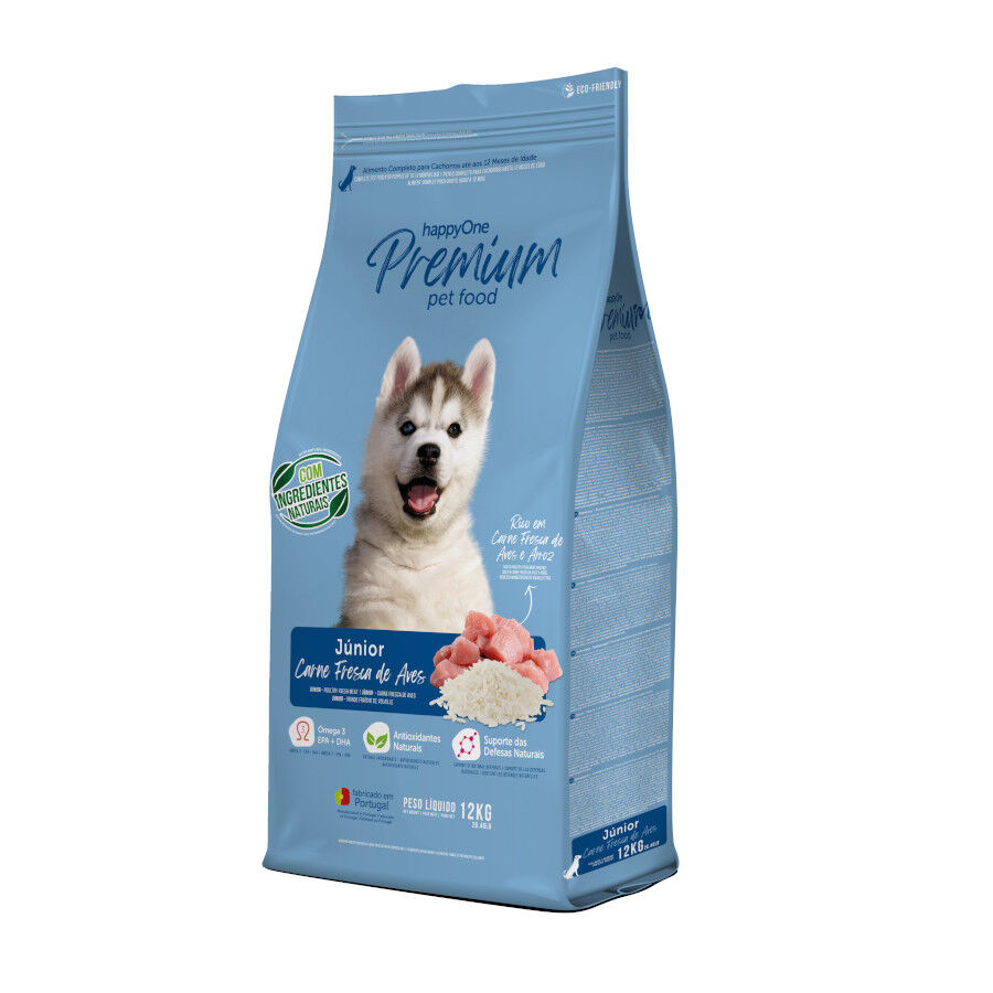 happyOne Premium J&uacute;nior ra&ccedil;&atilde;o de carne fresca de aves para c&atilde;es, , large Imagem n&uacute;mero 1