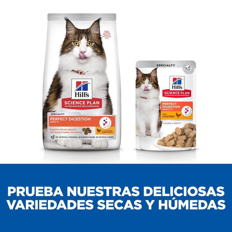85 g Hill's Adult Science Plan Perfect Digestion Frango Saqueta para gatos,  Imagem número 5 85 g Hill's Adult Science Plan Perfect Digestion Frango Saqueta para gatos, , large Imagem número 5