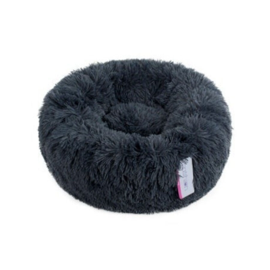 Catshion Fluffy Cama donut gris para gatos Imagem n&uacute;mero 1