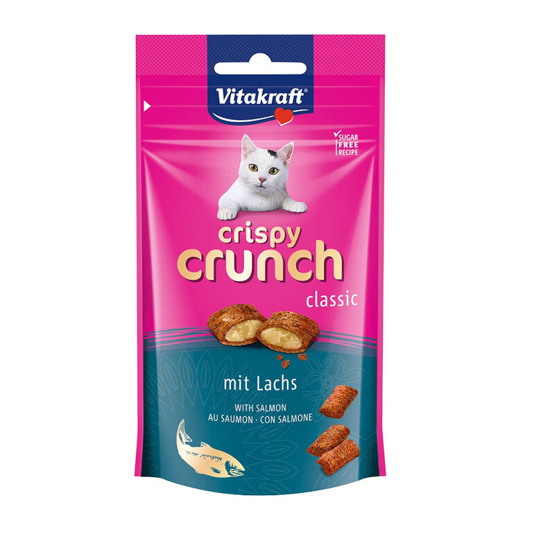60 g Vitakraft Biscoitos Crispy Crunch Salmão para gatos,  Imagem número 1 60 g Vitakraft Biscoitos Crispy Crunch Salmão para gatos, , large Imagem número 1