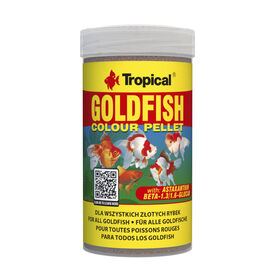 Comida de peixe em pellets coloridos para peixes dourados tropicais