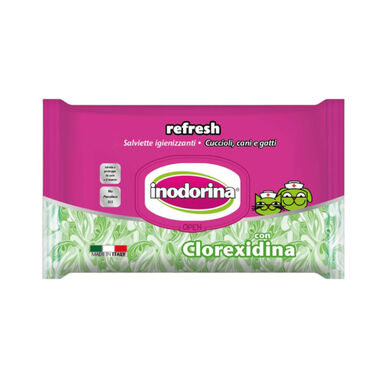 Inodorina Refresh Toalhitas Húmidas Clorexidina para cães e gatos