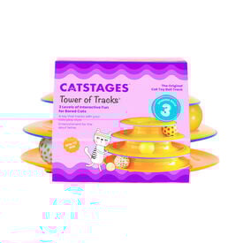 Outward Hound Catstages Tower of Tracks Brinquedo Interativo com Bolas para gatos 