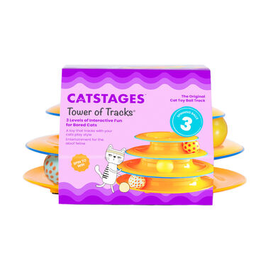 Outward Hound Catstages Tower of Tracks Brinquedo Interativo com Bolas para gatos 