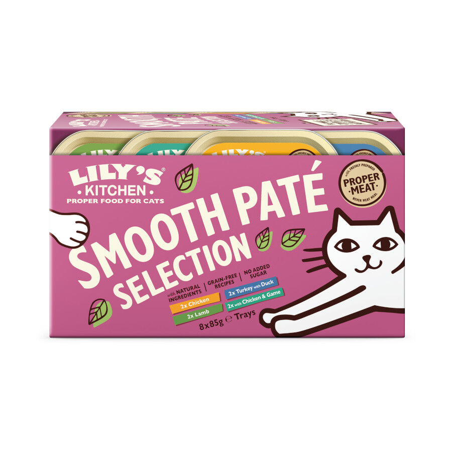 48 terrinas x 85 g Lily's Kitchen Feline Smooth Selection pat&ecirc; terrinas - Multipack Pack poupan&ccedil;a!, , large Imagem n&uacute;mero 1